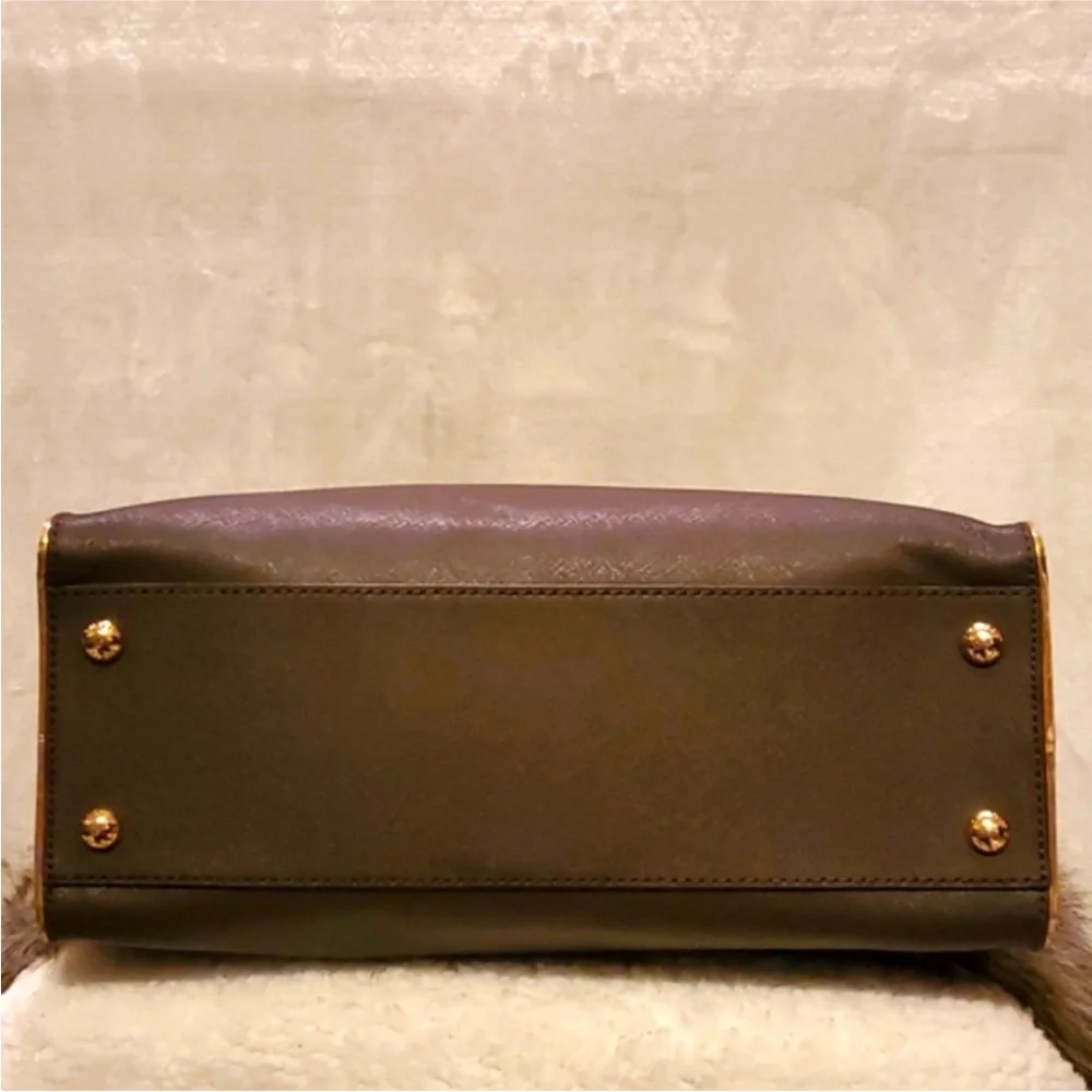 NWT MK BROWN Large Brown Bag w/Gold Trim and Chain Strap-Hamilton Speccio - Picture 10 of 11